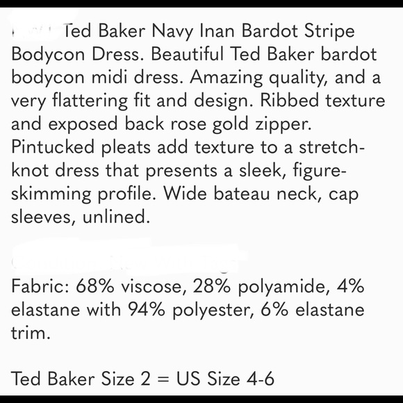 🇬🇧 Ted Baker Inan Bardot Body Con Bandage Dress - Picture 4 of 11